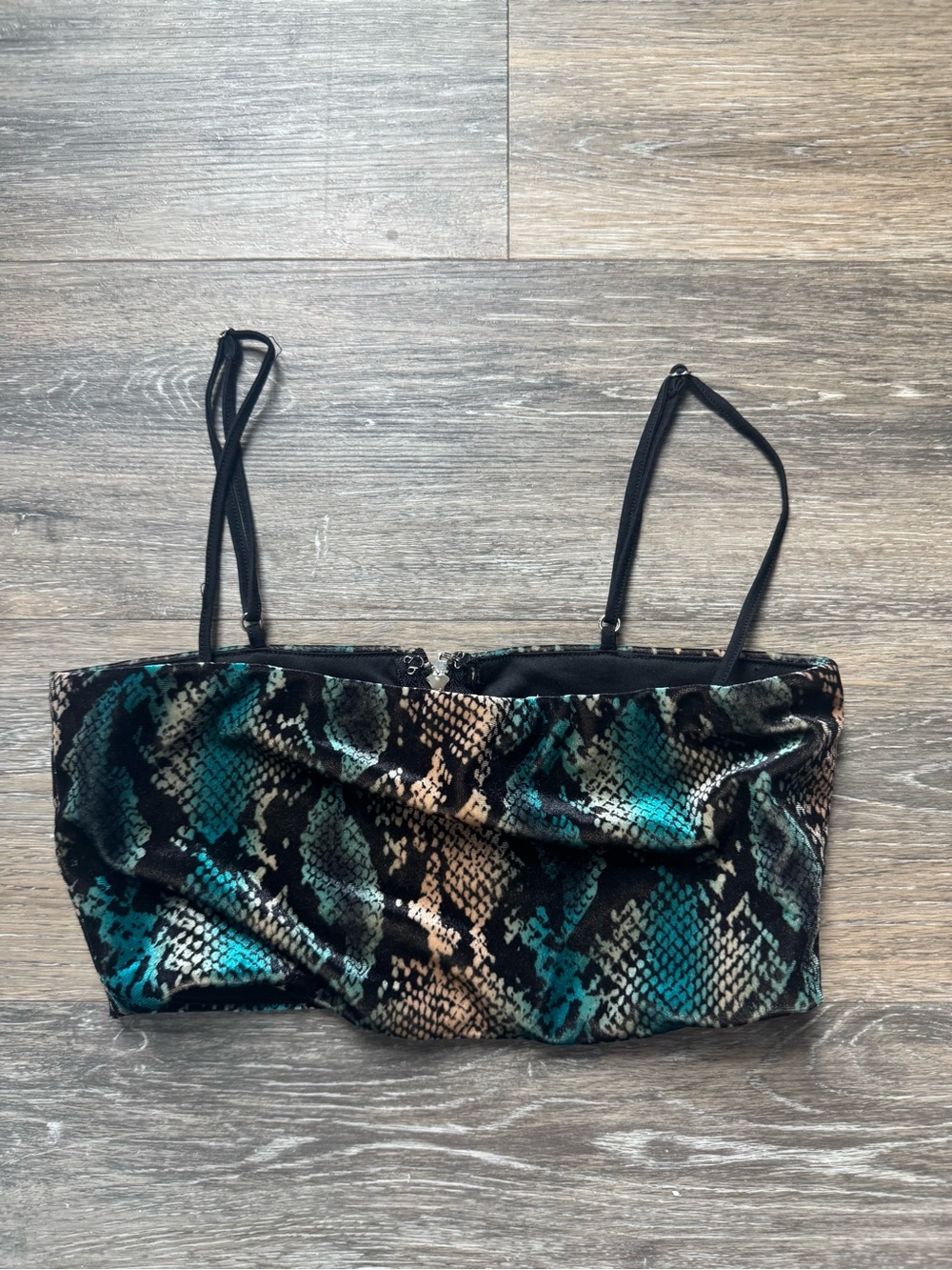 I.am.Gia blue snakeskin crop top ax XS